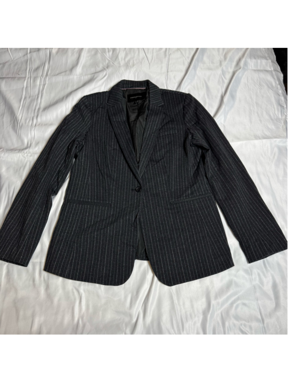 Women's Banana Republic Pinstripe Blazer, Size 10, Black and White